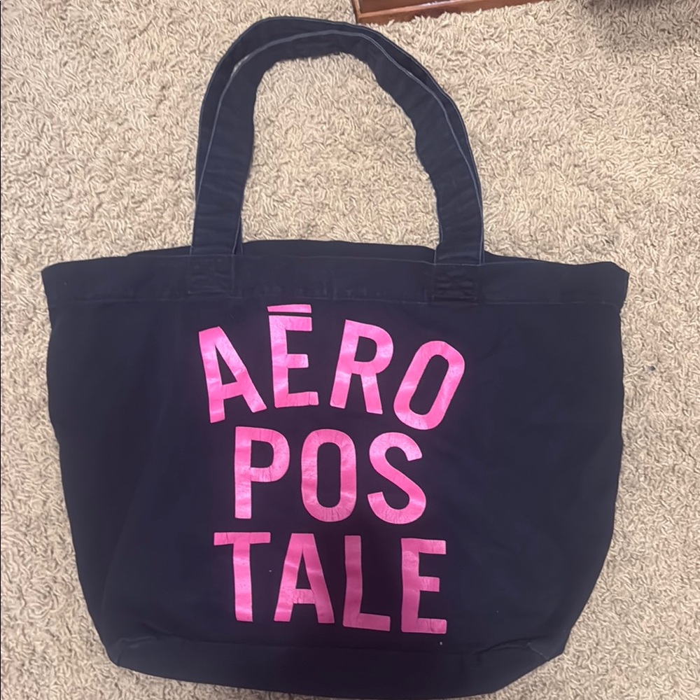 Aeropostale Dark Blue Tote with Pink Lettering